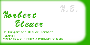 norbert bleuer business card